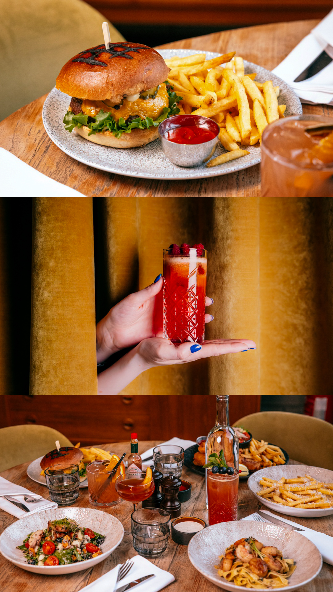 collage food and drinks